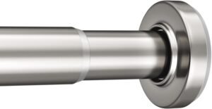 AmazerBath Spring Tension Shower Curtain Rod, 31-75 Inches Heavy Duty Tension Rod Rust Proof Bathroom Curtain Rod, Adjustable No Drill Easy Segmented Installation, Nickel