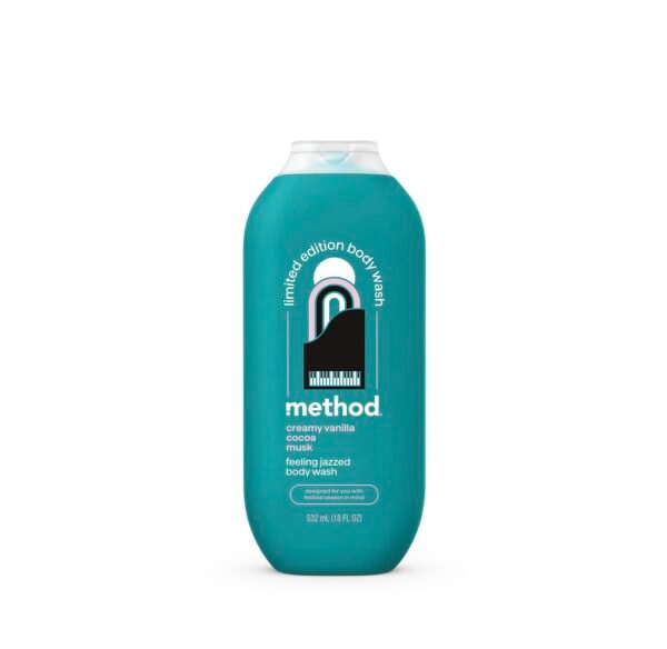 Method Limited Edition Body Wash, Feeling Jazzed with notes of Creamy Vanilla, Cocoa, and Musk, 18oz