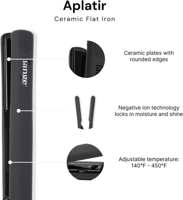 512Z3FESX1L._AC_SL1200_.jpg L'ANGE HAIR Aplatir Ceramic 1" Flat Iron | Adjustable Temp & Dual Voltage Hair Straightener | Tourmaline-Infused Plates for Smooth, Frizz-Free Styling | 1 Inch Styling Tool (Black)