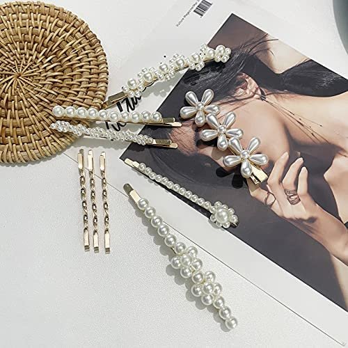 Mehayi 20 PCS Pearls Hair Clips Fashion Korean Style Acrylic ResinHairpins / Barrettes for Women and Ladies Girls Headwear Styling Tools Hair Accessories Bobby Pins
