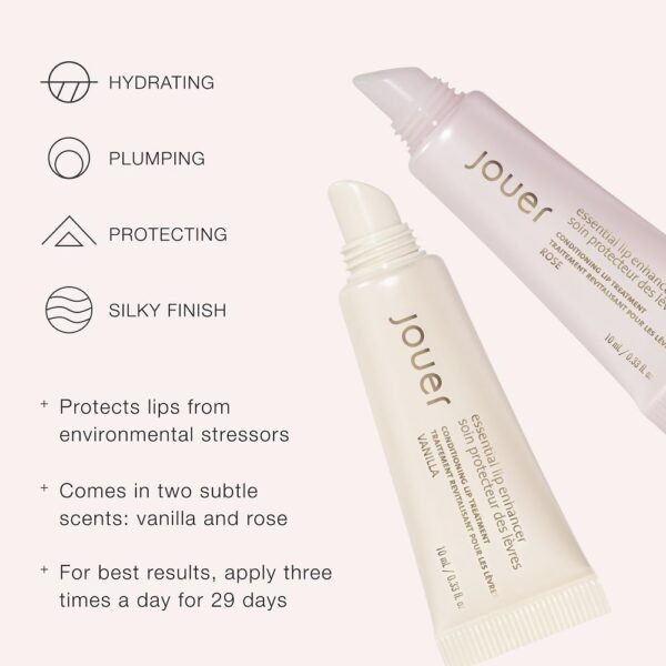 5175i4RQlL._SL1000_.jpg Jouer Essential Vegan Lip Enhancer - Plumping Lip Gloss - Enhancing Lip Conditioner - Moisturize, Plump, & Nourishing Lip Care - Jojoba Seed Oil & Maxi Lip Formula for Moisturizing & Fullness, Vanilla