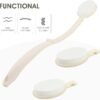 LFJ Lotion Applicator with Long Curved Handle for Back,Legs,Feet Self Application of Sunscreen, Sunless Self-Tanning, Skin Cream, Acne