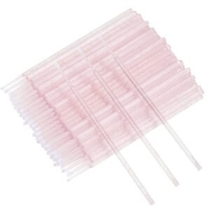 400 Pcs Glitter Crystal Micro Applicator Brushes Disposable Eyelash Extension Microswab Mascara Wands Brush For Lash Remover Brush Tools (Crystal pink)