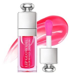 518ko4njkNL._SL1001_.jpg Hydrating Lip Glow Oil, Lip Oil Gloss Transparent Toot Tinted Nourishing Long Lasting Repairing Lightening Lip Lines (CHERRY) 0.2 OZ