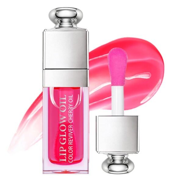 518ko4njkNL._SL1001_.jpg Hydrating Lip Glow Oil, Lip Oil Gloss Transparent Toot Tinted Nourishing Long Lasting Repairing Lightening Lip Lines (CHERRY) 0.2 OZ