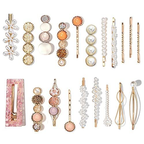 Mehayi 20 PCS Pearls Hair Clips Fashion Korean Style Acrylic ResinHairpins / Barrettes for Women and Ladies Girls Headwear Styling Tools Hair Accessories Bobby Pins