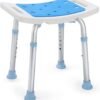 OasisSpace Shower Chair, Adjustable Bath Stool Chair for Inside Shower - Tool Free Anti-Slip Bench Bathtub Stool Seat with Durable Aluminum Legs for Elderly, Senior, Handicap & Disabled
