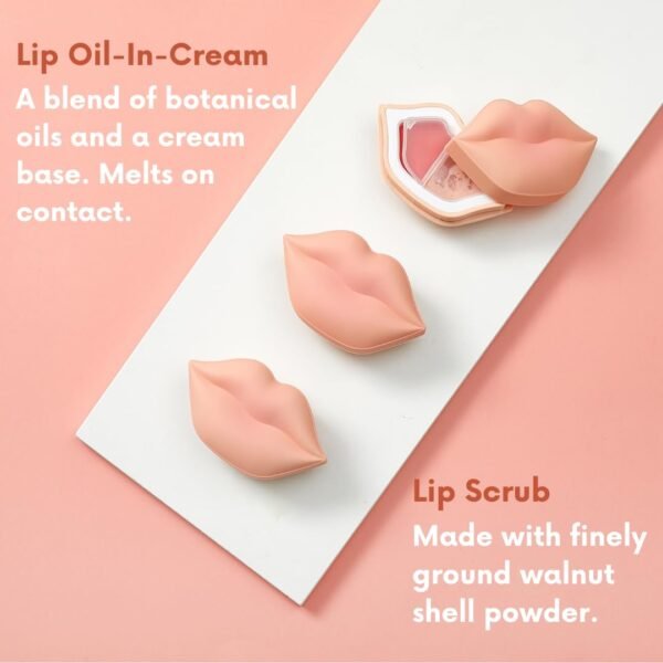 51BACHcqfOL._SL1080_.jpg KOCOSTAR Peach Duoduo Lip Scrub and Lip Oil Cream Set | Gentle Walnut Shell Exfoliator and Jojoba Seed Oil Moisturizer for Chapped Dry Lips, Korean Lip Care Set, 1.5 oz