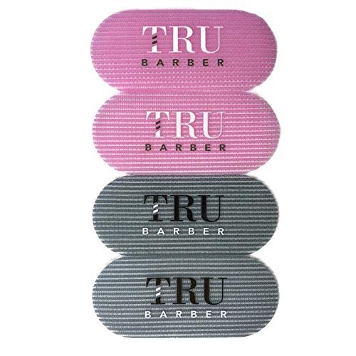TRU BARBER HAIR GRIPPERS ® 2 COLORS BUNDLE PACK 4 PCS for Men and Women - Salon and Barber, Hair Clips for Styling, Hair holder Grips (Gray/Pink).