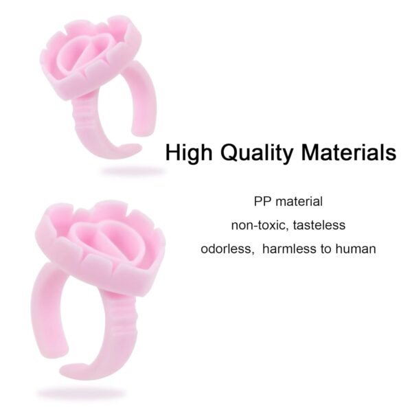 100PCS Glue Rings Lash Rings for Glue Glue Rings for Eyelash Extensions Eyelash Glue Holder Lash Glue Rings Smart Glue Cups Pink