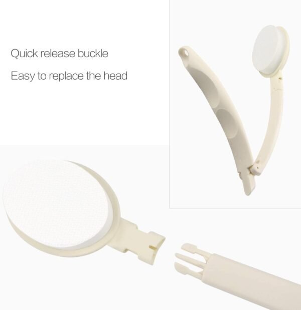 LFJ Lotion Applicator with Long Curved Handle for Back,Legs,Feet Self Application of Sunscreen, Sunless Self-Tanning, Skin Cream, Acne