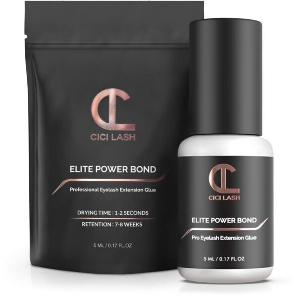 51DcxWTI91L._SL1000_.jpg Elite Power Eyelash Extension Glue for Professionals - Maximum 8 Week Retention / 1-2 Second Drying Time Semi Permanent Individual/Volume Lash Extension Glue with Deep Black Color - Latex Free 5ml