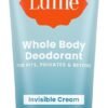 Lume Whole Body Deodorant - Invisible Cream Tube - 72 Hour Odor Control - Aluminum Free, Baking Soda Free, Skin Safe - 3.0 ounce (Unscented)