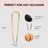 Kitsch Metal French Hair Pin for Women - Elegant Hair Accessories for Women, Ideal for Buns & French Twist, Designed for a Secure, Comfortable Fit - 1pc Gold