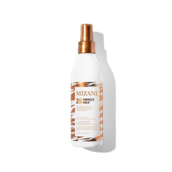 Mizani 25 Benefit Miracle Milk Leave in Conditioner - Heat Protectant & Detangler Spray, With Coconut Oil, For Frizzy & Curly Hair