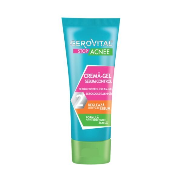 GEROVITAL STOP ACNE Sebum Control Face Cream-Gel, Mattifying and Anti-Irritant Effect, Reduces Sebum Secretion, Unblockes Pores, 50 ml