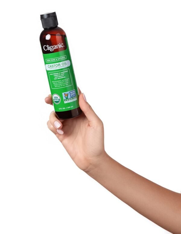 51LpKRzgFL._SL1500_.jpg Cliganic Organic Castor Oil, 100% Pure (6oz with Eyelash Kit) - For Eyelashes, Eyebrows, Hair & Skin