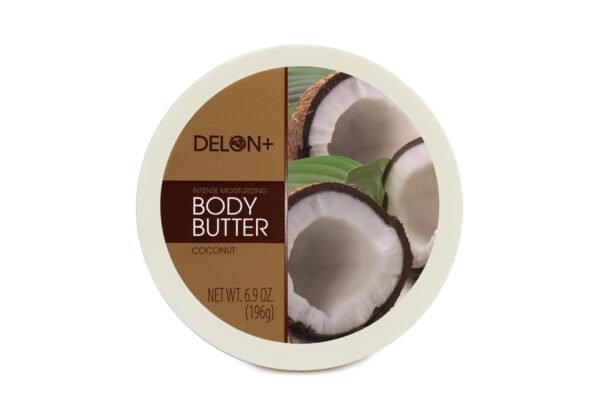 DELON Intense Moisturizing Body Butter, Coconut with Coconut Oil, 6.9 oz (Pack of 4)