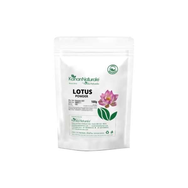 Lotus Powder (Nelumbo nucifera) 100gm - For Face, Skin and Hair – Anti Ageing - Fairer Complexion - Radiance & Glow - Natural Conditioner for Hair