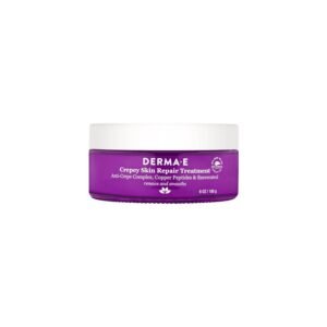 DERMA E Crepey Skin Repair Treatment – Restorative Moisturizer Lotion – Body Cream for Dry Crepey Skin – Firming Cream Improves Elasticity and Thickness, 6 Oz