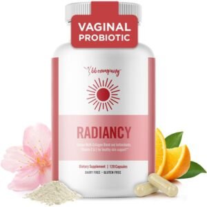 51NW9nCsRUL._AC_SL1080_.jpg BB Company Radiancy | Vaginal Probiotics for Vaginal Dryness, pH Balance | Fights Itch, Odor | Anti-Aging | Hyaluronic Acid, Probiotics, Vitamin C, Multi Collagen | 120 Ct