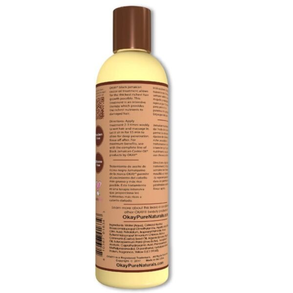 OKAY | Black Jamaican Castor Oil | Treatment for All Hair Types/Textures | Repair, Moisturize, Grow Healthy Hair | With Argan Oil & Shea Butter | Free Of Parabens, Silicones, Sulfates | 8 Oz