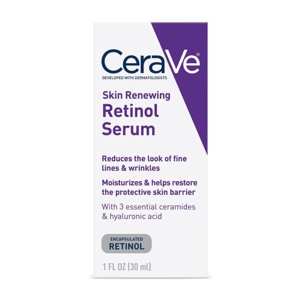 CeraVe Anti Aging Retinol Serum For Face, Encapsulated Retinol With Hyaluronic Acid, Niacinamide & Ceramides, Smooths Wrinkles & Fine Lines, Gentle Skin Brightening Serum, Fragrance Free, 1 Oz