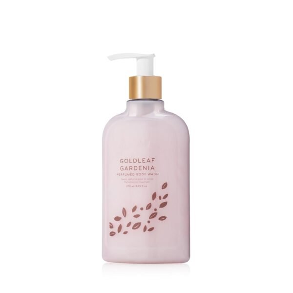 Thymes Moisturizing Body Wash with Pump - Body Soap - Bath Products - Skin Care - Liquid Soap with Notes of Gardenia, Rose, Jasmine, Amber, Patchouli, & Praline (Goldleaf Gardenia, 9.25 fl oz)