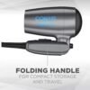 51QnB0CdozL._SL1000_.jpg Conair Travel Hair Dryer with Dual Voltage, 1875W Compact Hair Dryer with Folding Handle, Travel Blow Dryer