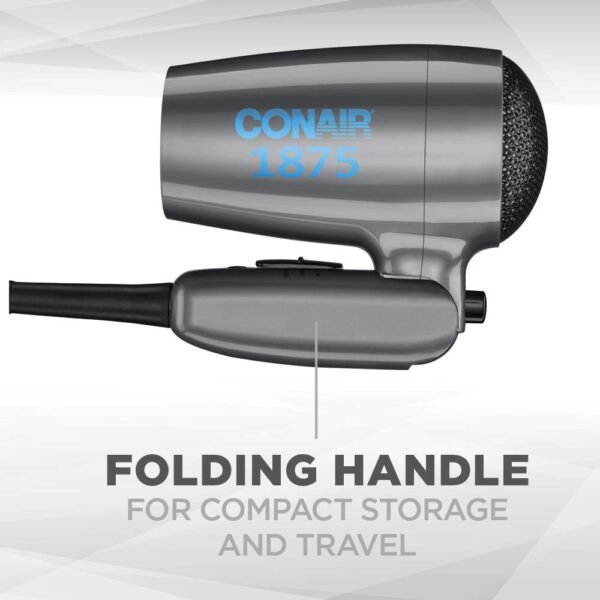 51QnB0CdozL._SL1000_.jpg Conair Travel Hair Dryer with Dual Voltage, 1875W Compact Hair Dryer with Folding Handle, Travel Blow Dryer