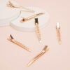 Kitsch Metal Hair Clips for Styling - Alligator Clips for Sectioning, Cutting, Coloring, Blow Drying and Makeup | Salon Quality Hair Accessories - 6pcs (Rose Gold)