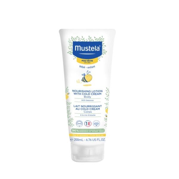 Mustela Baby Nourishing Lotion – Daily Body Lotion for Dry Skin - with Natural Avocado, Cold Cream & Beeswax - 6.76 fl. oz. - Packaging may vary