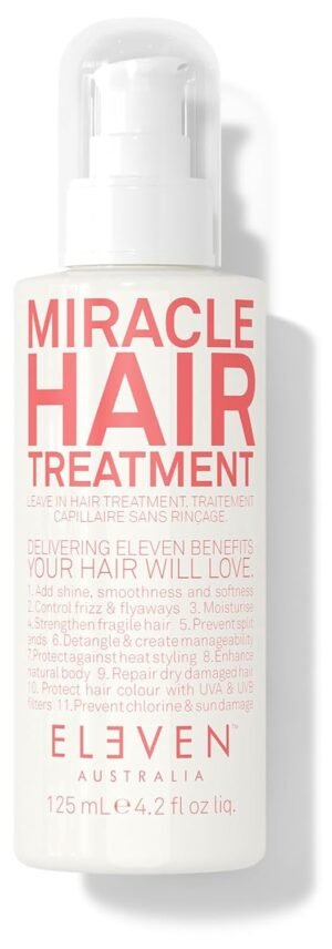 ELEVEN AUSTRALIA Miracle Hair Treatment Leave-In Conditioner for Hydration, Frizz Control, Heat Protection & Strength – Lightweight, Nourishing Formula for All Hair Types - 4.2 Fl Oz
