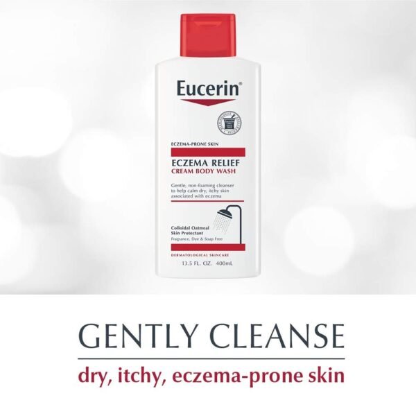 Eucerin Eczema Relief Cream Body Wash, Eczema Body Wash with Colloidal Oatmeal, Ceramide-3 and Licorice Root Extract, 13.5 Fl Oz Bottle