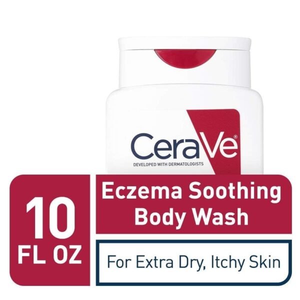 51UusqcZZBL._SL1000_.jpg CeraVe Soothing Body Wash for Dry Skin, Shower Oil for Sensitive, Dry, Itchy, and Eczema-Prone Skin, Fragrance Free & Paraben Free & Sulfate Free, 10 oz