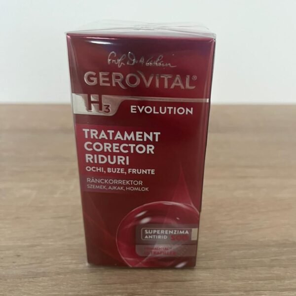 GEROVITAL EVOLUTION Anti-Wrinkle Serum for Eyes, Lips and Forehead Area with Hyaluronic Acid, Vitamin A and E, Reduces Deep Wrinkles, Improves Skin Elasticity, ‎15 ml