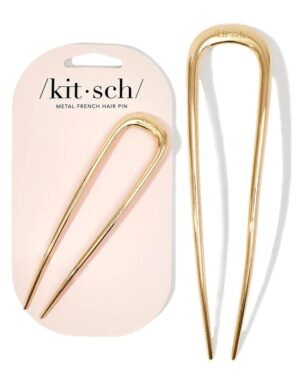 51Wbp-xo1hL._SL1250_.jpg Kitsch Metal French Hair Pin for Women - Elegant Hair Accessories for Women, Ideal for Buns & French Twist, Designed for a Secure, Comfortable Fit - 1pc Gold