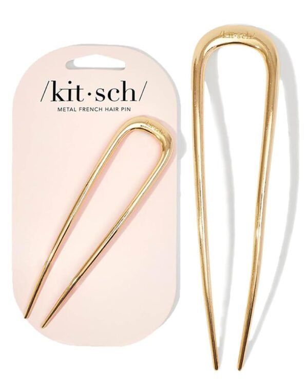 Kitsch Metal French Hair Pin for Women - Elegant Hair Accessories for Women, Ideal for Buns & French Twist, Designed for a Secure, Comfortable Fit - 1pc Gold