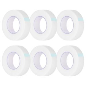 51WjPsnlFhL._SL1500_.jpg Kirecoo 6 Rolls Adhesive Eyelash Tape, Breathable PE Lash Tape,Eyelash Extension Supplies - 9 m/10 Yard Each Roll (Transparent)