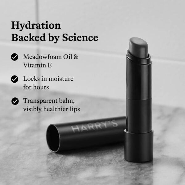 51ZDiLLoCRL._SL1080_.jpg Harry's Black Lip Balm for Men - Hydrating Men's Lip Balm with Natural Finish - Korean Skincare Technology with Meadowfoam Oil
