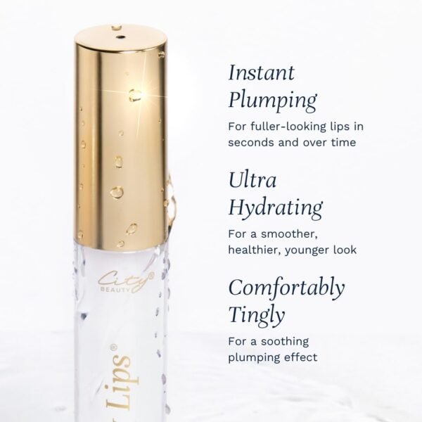 51ZYv3sLn2L._SL1080_.jpg City Beauty City Lips Plumping Lip Gloss - High-Shine Gloss for Fuller, Younger-Looking Lips | Hydrating & Smoothing Lip Treatment Hyaluronic Acid