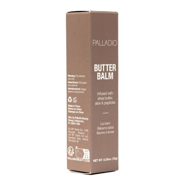 Palladio Butter Balm - Hydrating Lip Balm with Sheer Tint, Aloe, Peptides, Shea Butter, and Vegan Formulation for Instant Moisture, Shine, and Soothing Lip Care, Caramel Glazed