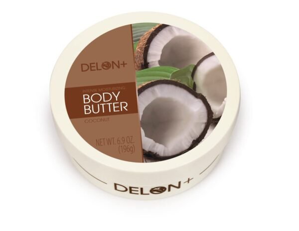 DELON Intense Moisturizing Body Butter, Coconut with Coconut Oil, 6.9 oz (Pack of 4)