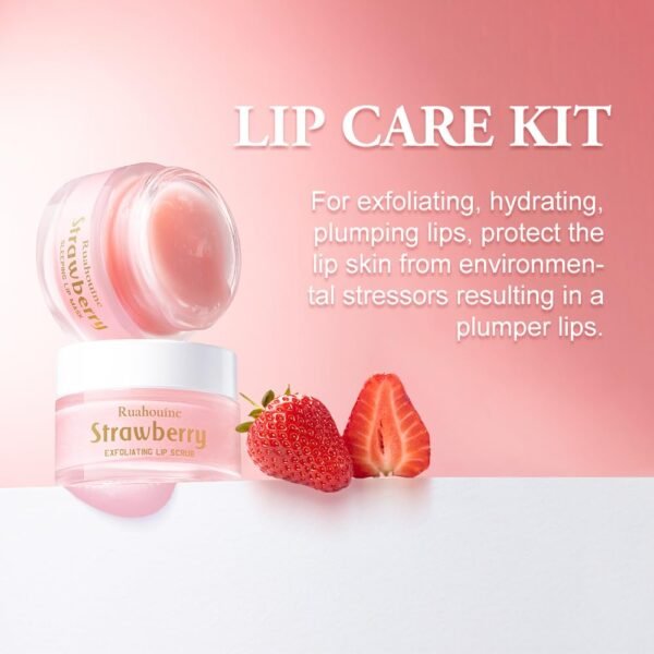 51bXSwS2VdL._SL1000_.jpg Strawberry Lip Scrub And Mask Set, Sugar Exfoliator Lip Scrub For Dark Lips To Lighten, Lip Care Kit, Sleeping Lip Mask, 1.4 oz / 2-piece