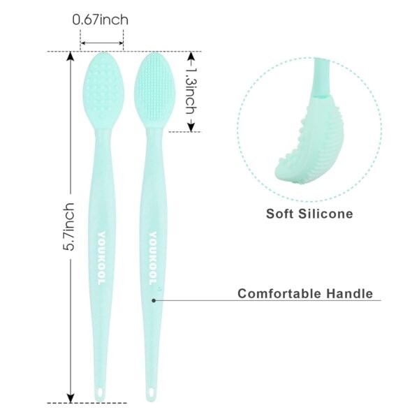 51bfDOmALIL._SL1500_.jpg Lip Scrub Brush,Double-Sided Silicone Exfoliating Lip Brush Tool for Smoother and Fuller Lip Appearance,Green,2pcs