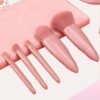Easy-taken Travel Makeup Brush Set, COSHINE 5pcs Mini Complete Function Cosmetic Brushes Kit (5pcs with mirror)