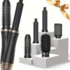 51jAT9Lmt6L._AC_.jpg 5 in 1 Blow Dryer Brush, Negative Ion Blow Out Brush Dryer Hair Dryer, Hot Air Styler Set Auto Wrap Curlers & Straightener & Volumizer Pro Kit, Portable Multi Styler Air Curler Hair Tools (Black)