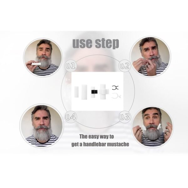 51kTwLli73L._SL1000_.jpg Moustache Training Wheels, 2 Pair Set - Size L & Size S Mustache Curler, Hair Styling Tool for Handlebar Mustache, Perfect Gentleman's Gift