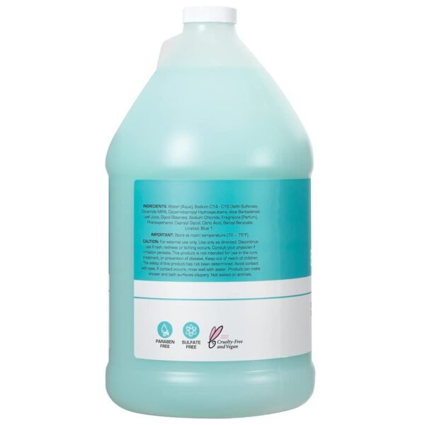 Ginger Lily Farms Club & Fitness Nourishing Body Wash, 100% Vegan & Cruelty-Free, Bath & Shower Gel for Men and Women, Ocean Breeze Scent, 1 Gallon (128 fl. oz.) Refill