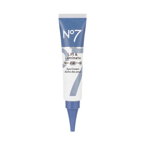 No7 Lift & Luminate Triple Action Under Eye Cream - Dark Circles Under Eye Treatment with Vitamin C & Collagen Peptide Technology - Helps Reduce Puffiness, Bags & the Appearance of Wrinkles (0.5 Oz)